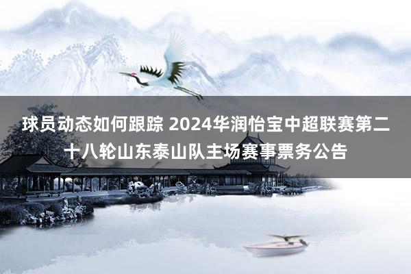 球员动态如何跟踪 2024华润怡宝中超联赛第二十八轮山东泰山队主场赛事票务公告