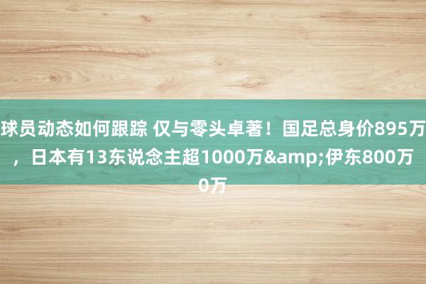 球员动态如何跟踪 仅与零头卓著！国足总身价895万，日本有13东说念主超1000万&伊东800万