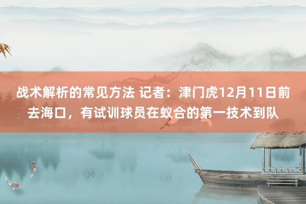 战术解析的常见方法 记者：津门虎12月11日前去海口，有试训球员在蚁合的第一技术到队