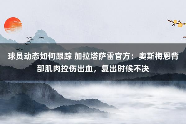 球员动态如何跟踪 加拉塔萨雷官方：奥斯梅恩背部肌肉拉伤出血，复出时候不决