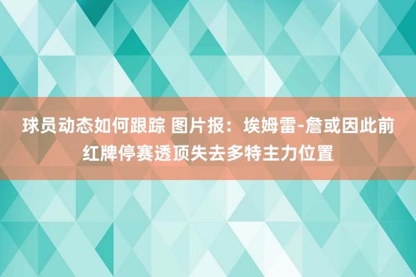 球员动态如何跟踪 图片报：埃姆雷-詹或因此前红牌停赛透顶失去多特主力位置