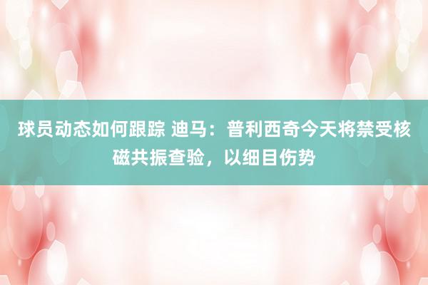 球员动态如何跟踪 迪马：普利西奇今天将禁受核磁共振查验，以细目伤势