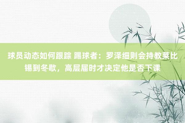 球员动态如何跟踪 踢球者：罗泽细则会持教莱比锡到冬歇，高层届时才决定他是否下课