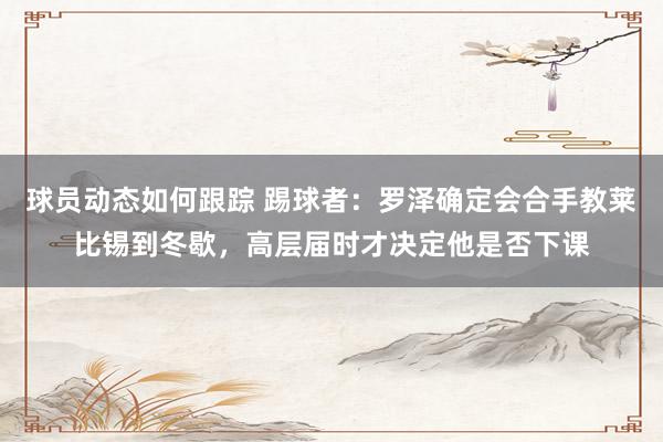 球员动态如何跟踪 踢球者：罗泽确定会合手教莱比锡到冬歇，高层届时才决定他是否下课