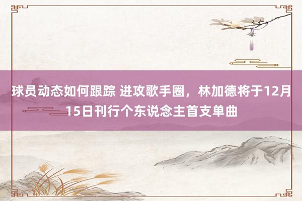 球员动态如何跟踪 进攻歌手圈，林加德将于12月15日刊行个东说念主首支单曲