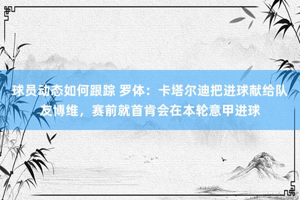 球员动态如何跟踪 罗体：卡塔尔迪把进球献给队友博维，赛前就首肯会在本轮意甲进球