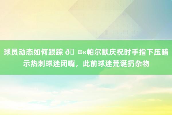 球员动态如何跟踪 🤫帕尔默庆祝时手指下压暗示热刺球迷闭嘴，此前球迷荒诞扔杂物