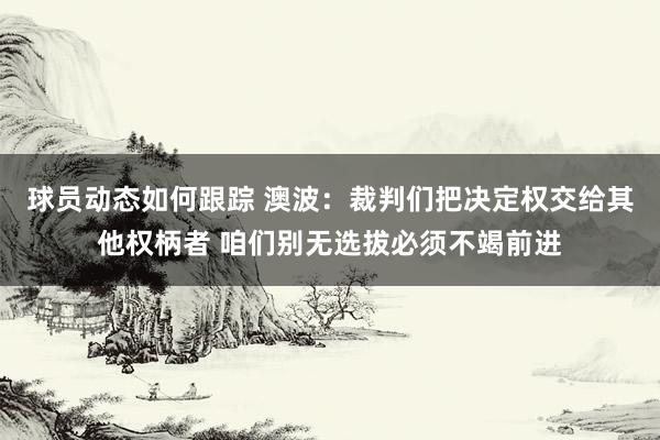 球员动态如何跟踪 澳波：裁判们把决定权交给其他权柄者 咱们别无选拔必须不竭前进