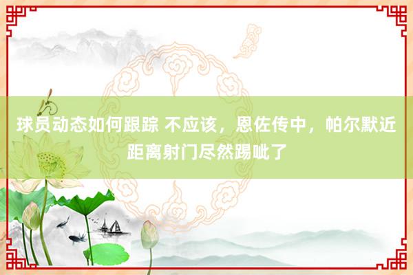 球员动态如何跟踪 不应该，恩佐传中，帕尔默近距离射门尽然踢呲了