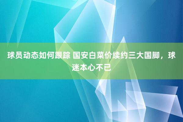 球员动态如何跟踪 国安白菜价续约三大国脚，球迷本心不已