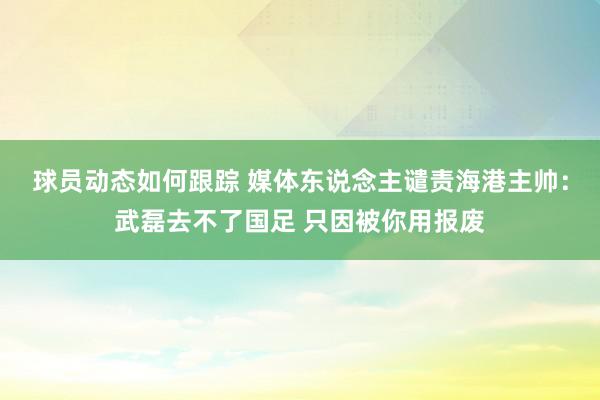 球员动态如何跟踪 媒体东说念主谴责海港主帅：武磊去不了国足 只因被你用报废